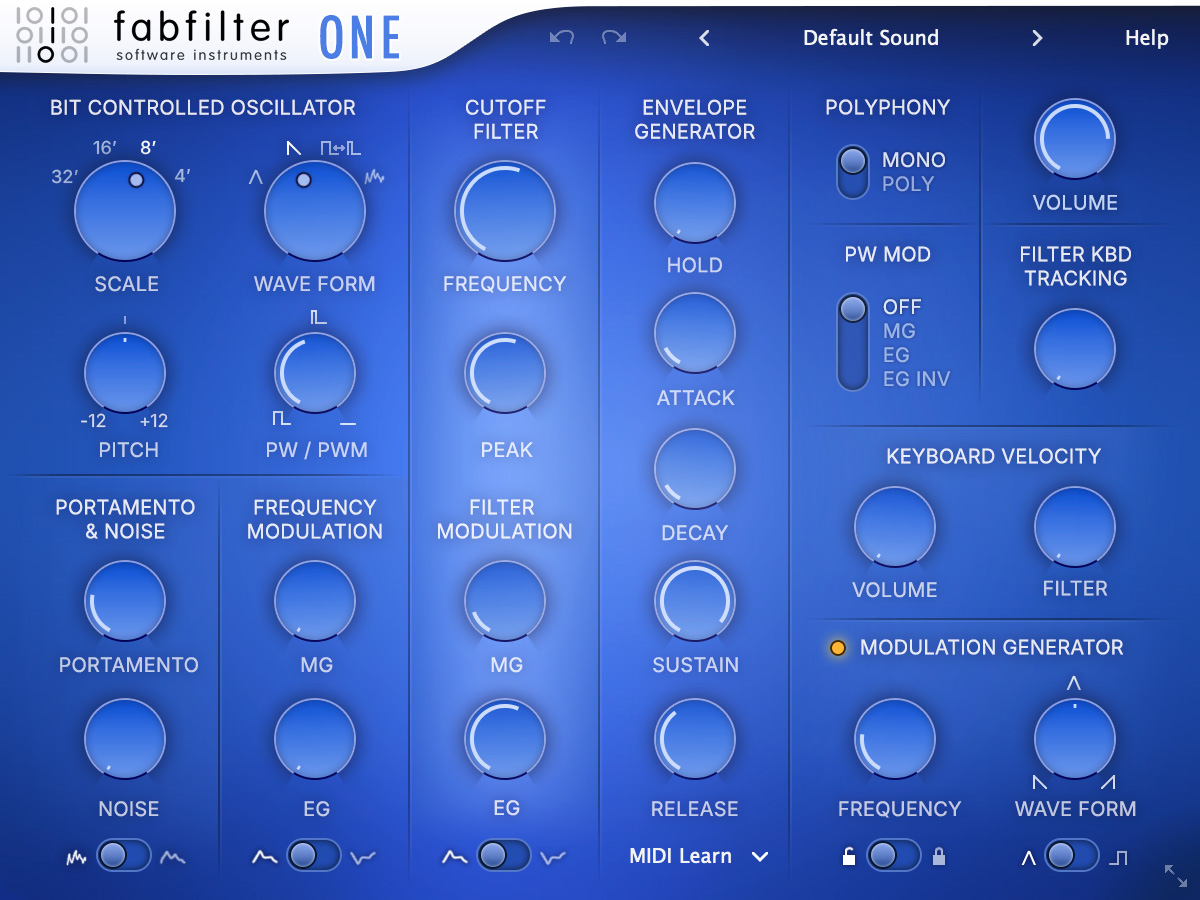 Basic synthesizer plug-in